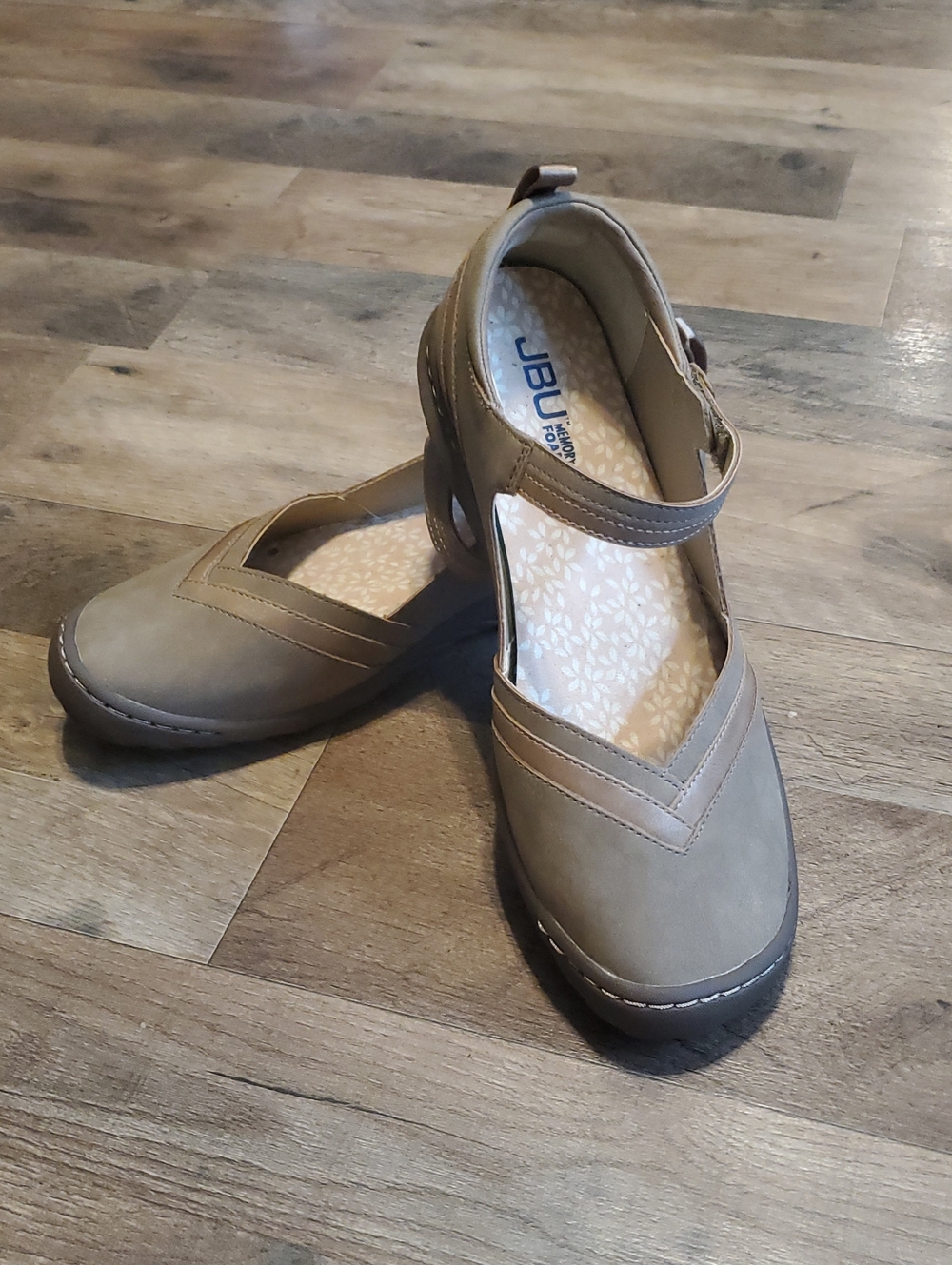 JBU Women's Taupe Mary Jane Comfort Shoe